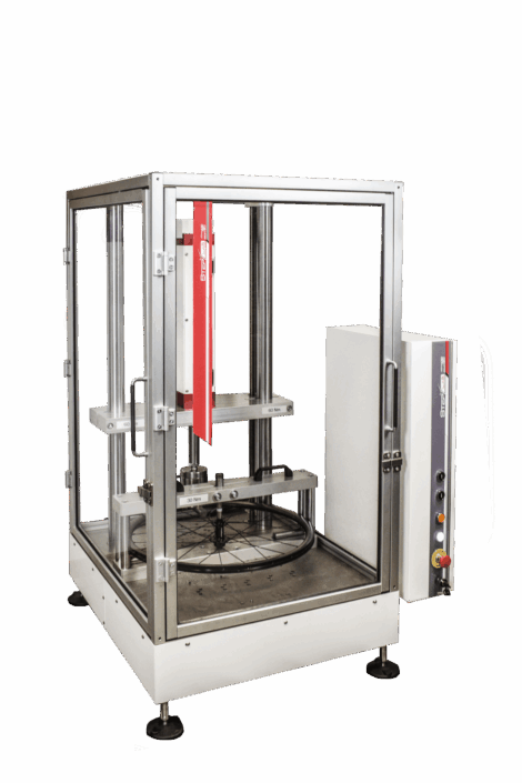 Test machine for wheels and tires