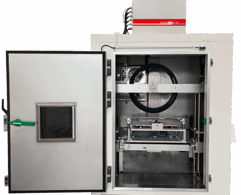 Testing machine for bcycle tires (GRIP AND STIFNESS)